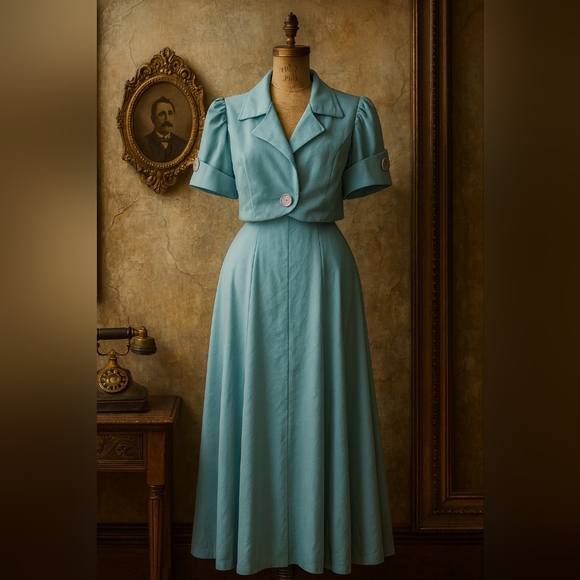 VINTAGE PARFAIT 60'S 2 PIECE POLYESTER DRESS - Picture 1 of 9